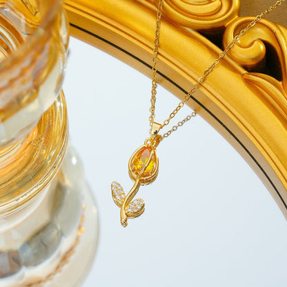 Zircon Tulip Necklace for Women - Trendy Radar
