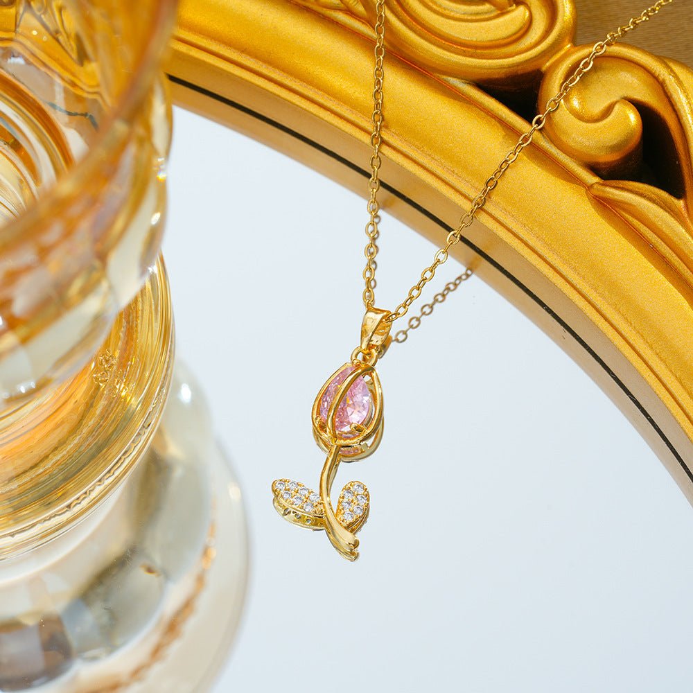 Zircon Tulip Necklace for Women - Trendy Radar