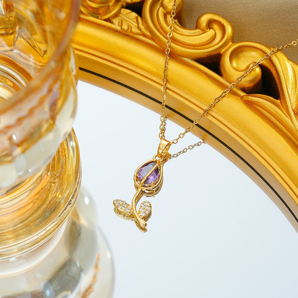 Zircon Tulip Necklace for Women - Trendy Radar