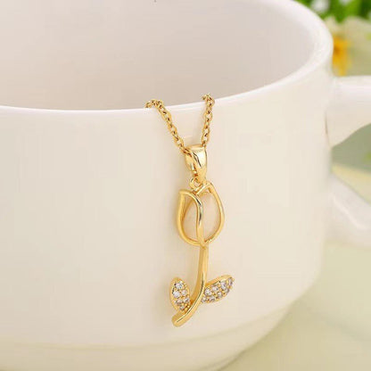 Zircon Tulip Necklace for Women - Trendy Radar