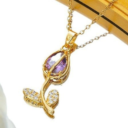 Zircon Tulip Necklace for Women - Trendy Radar