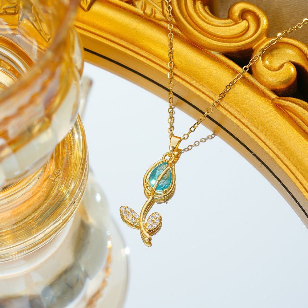 Zircon Tulip Necklace for Women - Trendy Radar