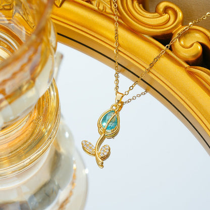 Zircon Tulip Necklace for Women - Trendy Radar